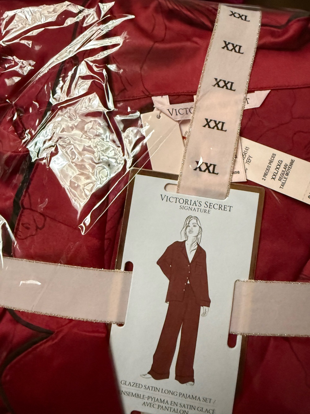 NEW Victoria's Secret PJ set horse print with angel wings  Rich Red